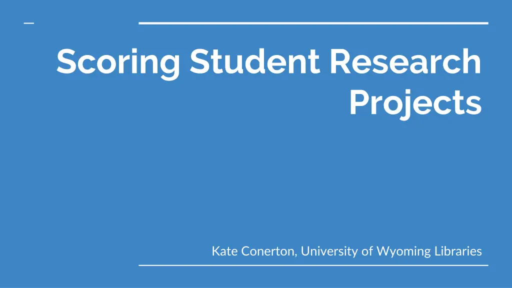 scoring student research