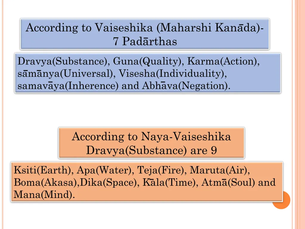 according to vaiseshika maharshi kanada