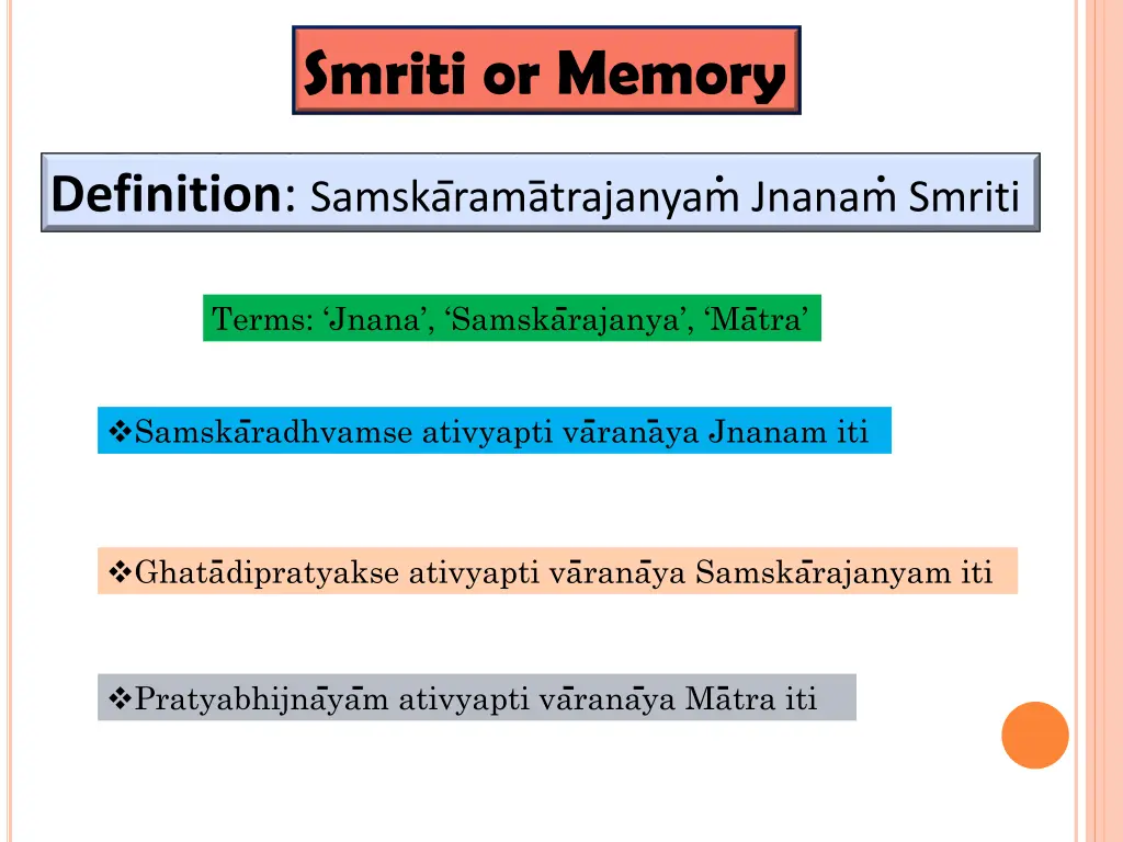 smriti or memory