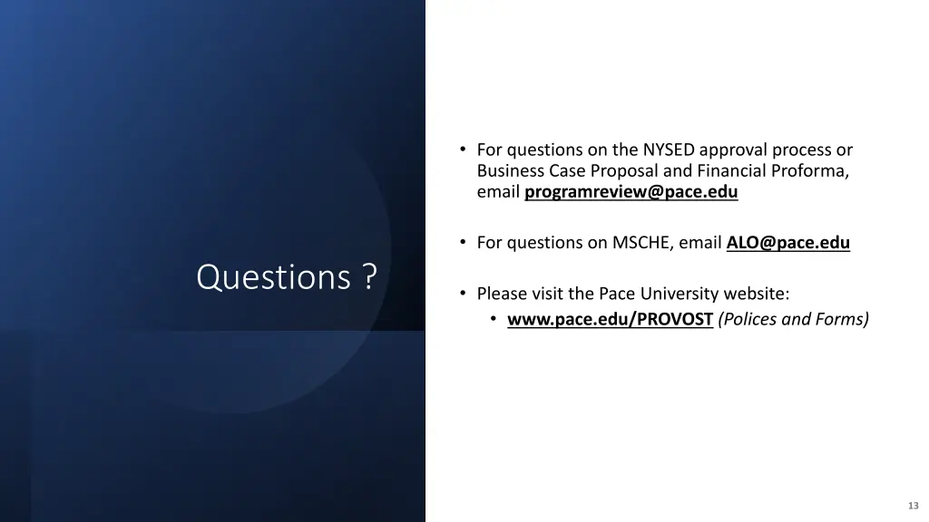 for questions on the nysed approval process