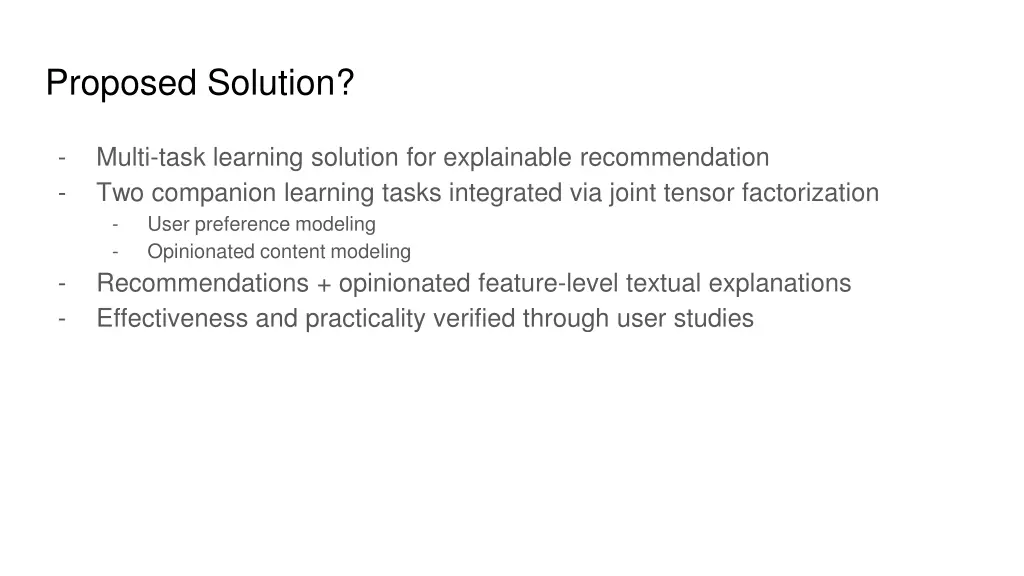 proposed solution