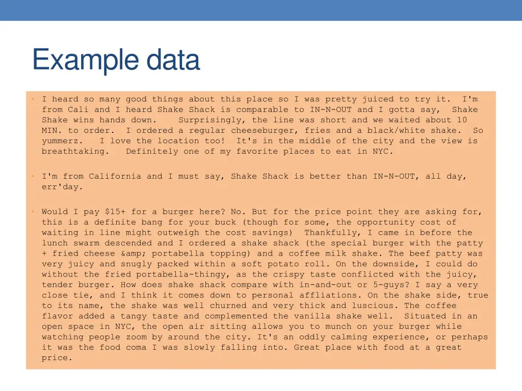 example data