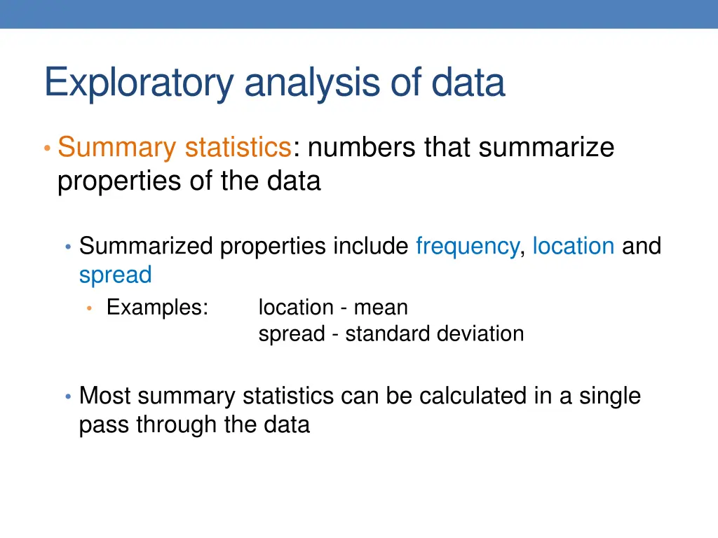 exploratory analysis of data
