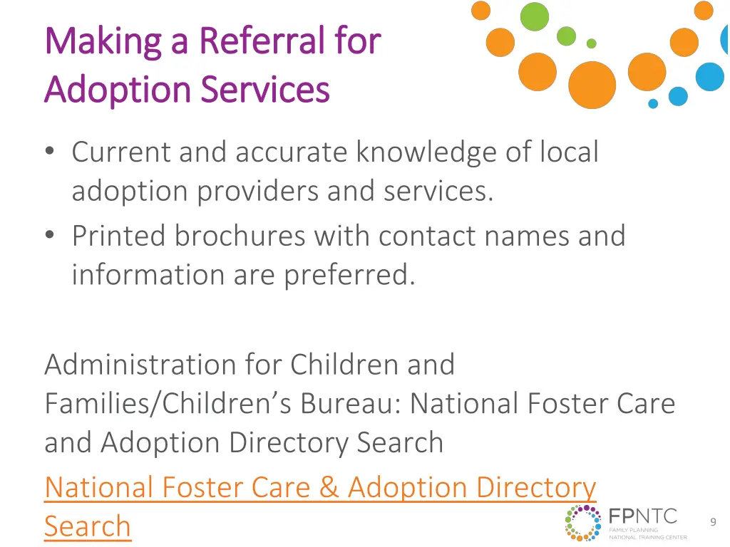 making a referral for making a referral