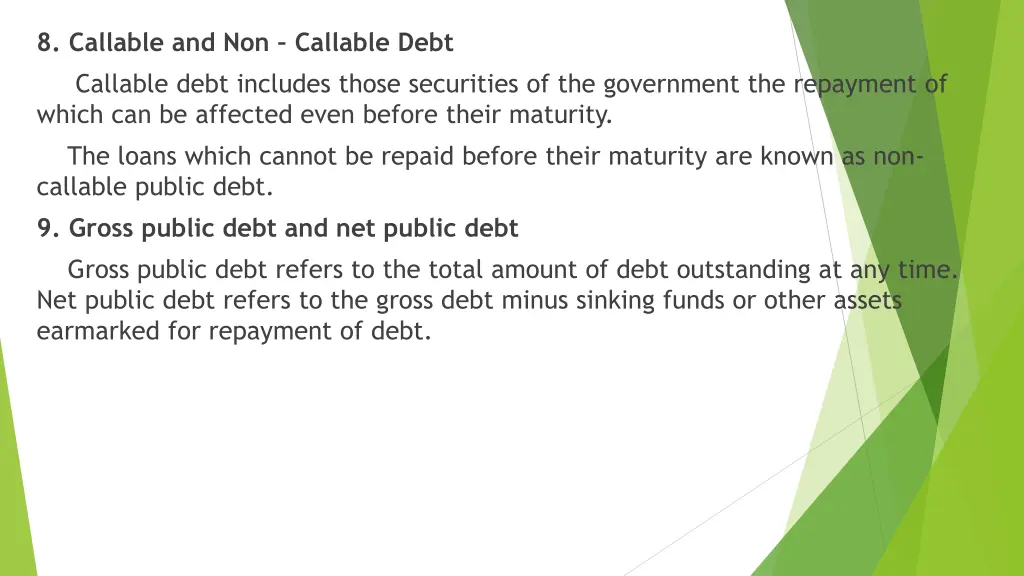 8 callable and non callable debt callable debt