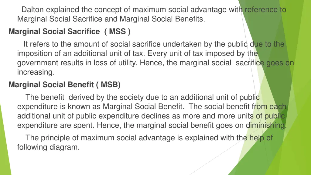 dalton explained the concept of maximum social