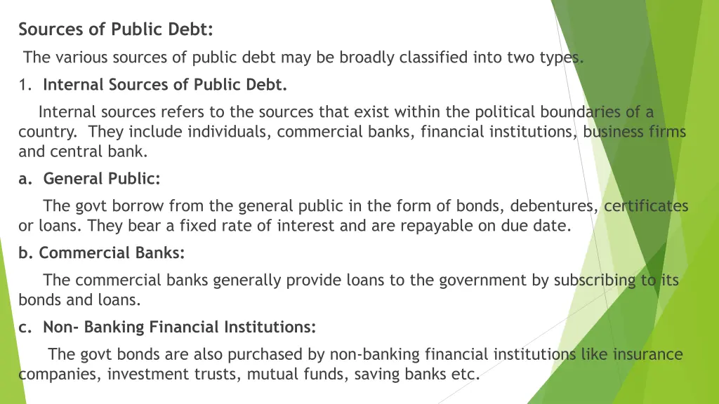 sources of public debt the various sources