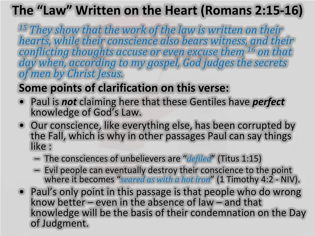 the law written on the heart romans 2 15 16 1