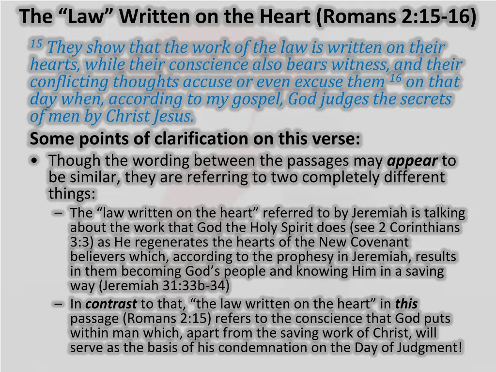 the law written on the heart romans 2 15 16 3