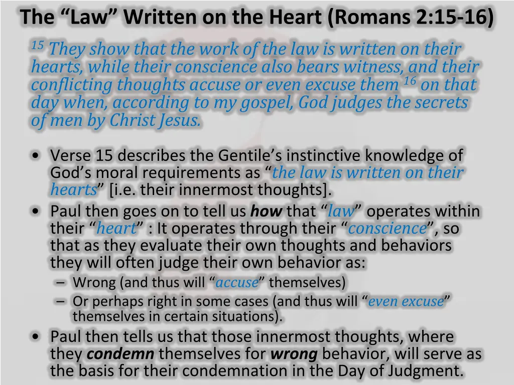 the law written on the heart romans 2 15 16