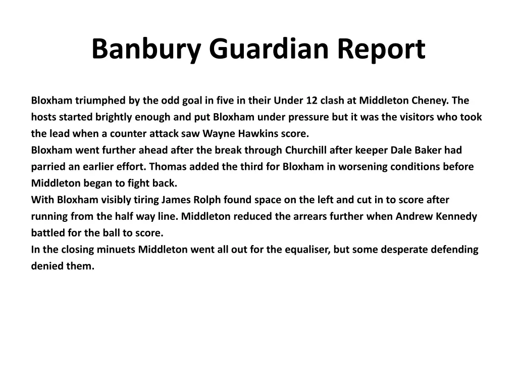 banbury guardian report 10