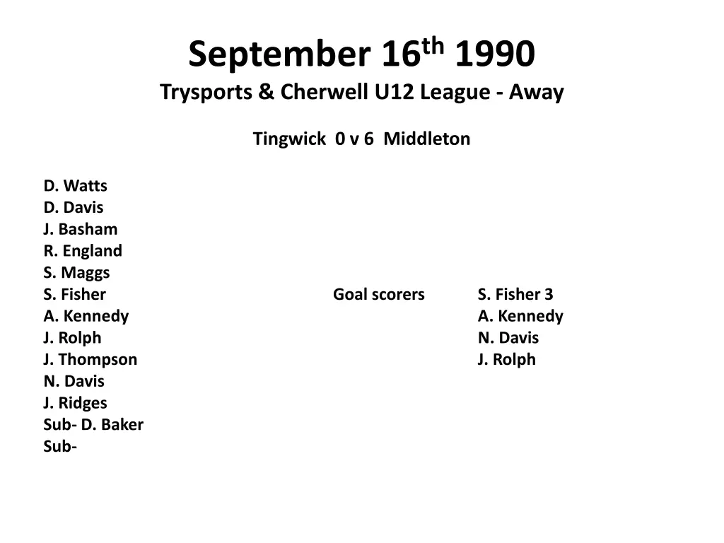 september 16 th 1990 trysports cherwell