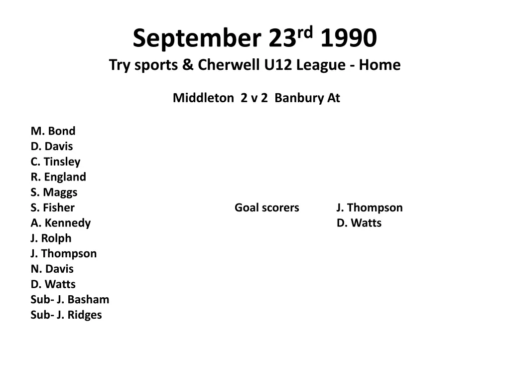 september 23 rd 1990 try sports cherwell
