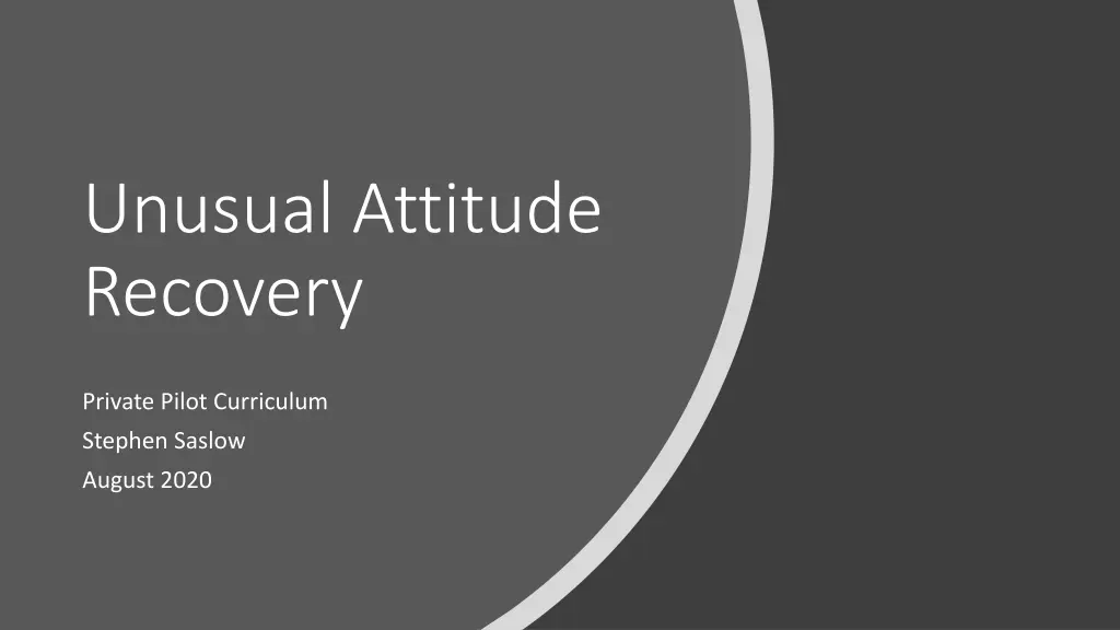 unusual attitude recovery