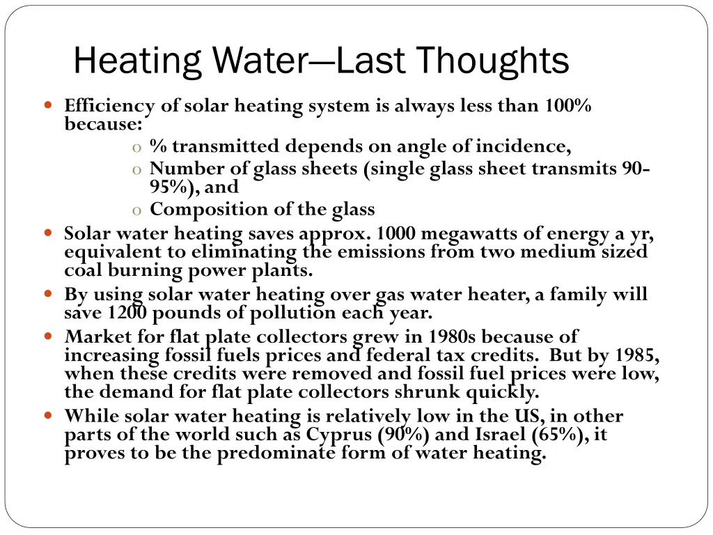heating water last thoughts