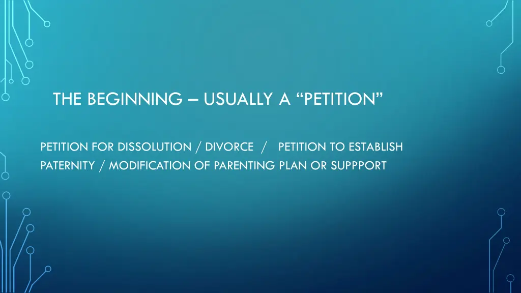 the beginning usually a petition