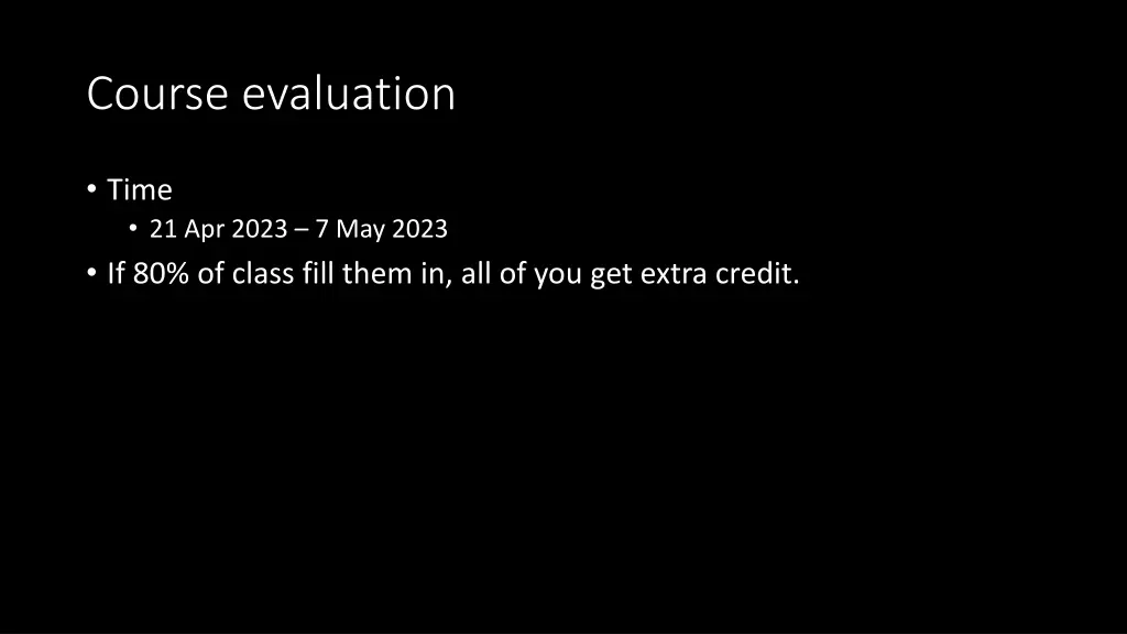 course evaluation