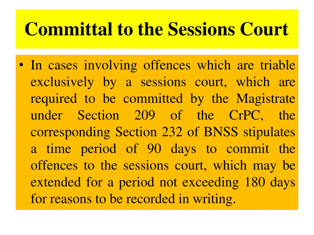 committal to the sessions court