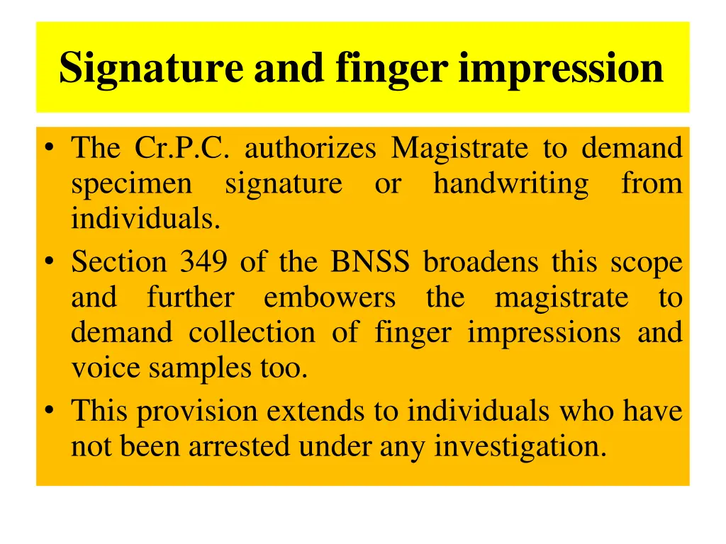 signature and finger impression