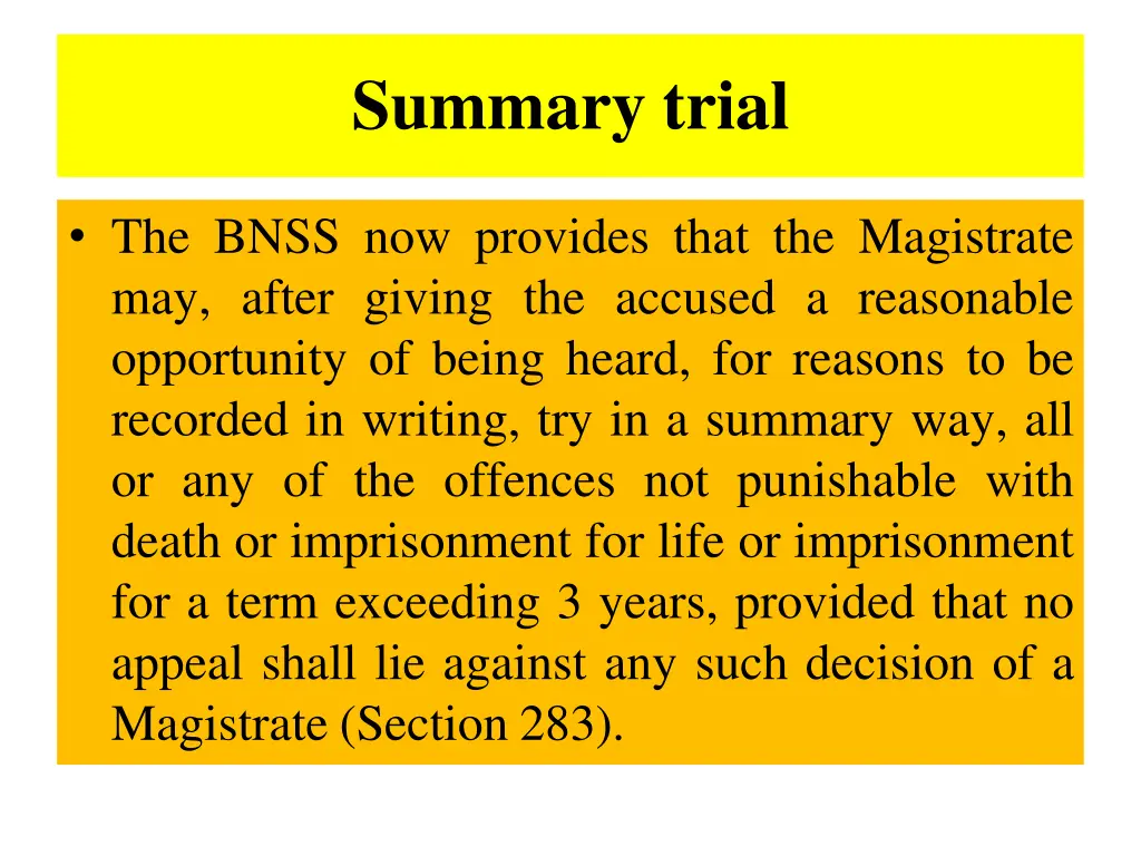 summary trial