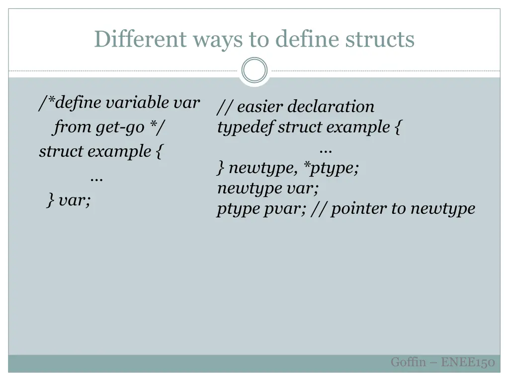 different ways to define structs