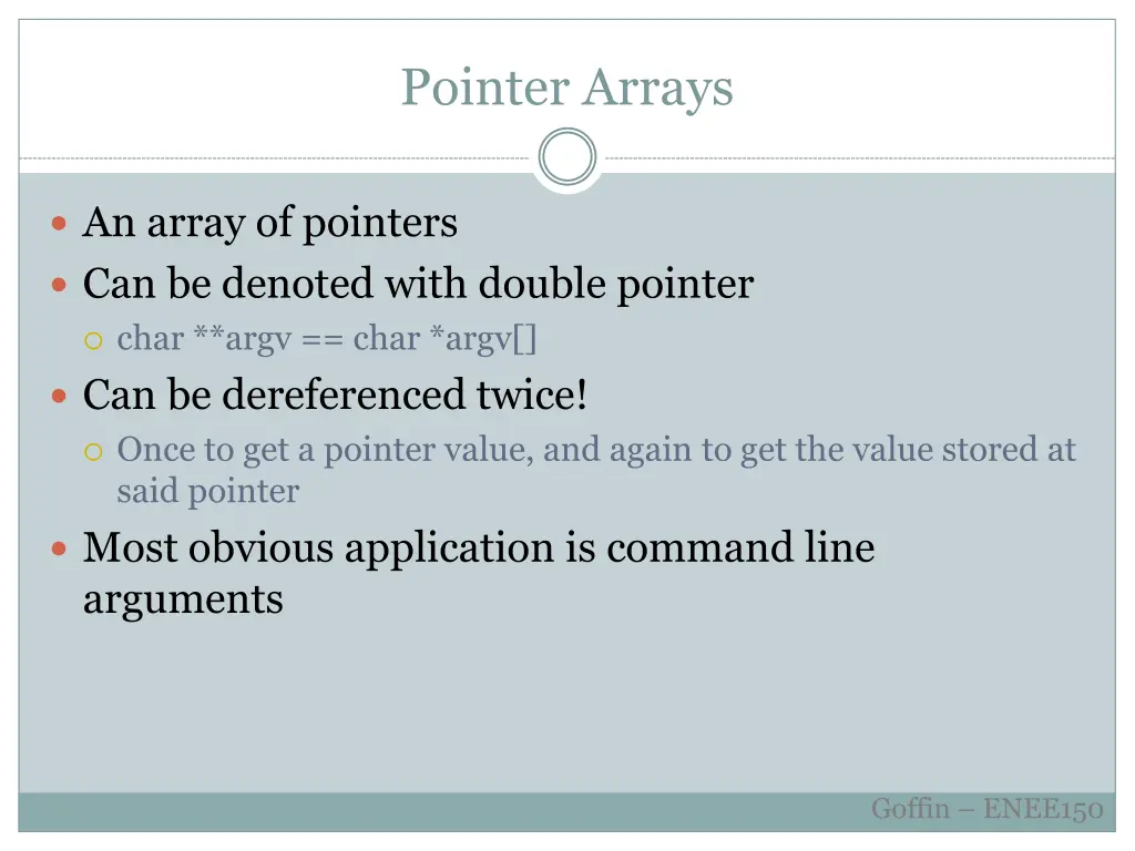 pointer arrays
