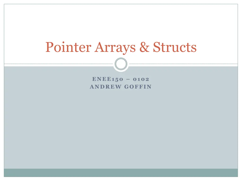 pointer arrays structs