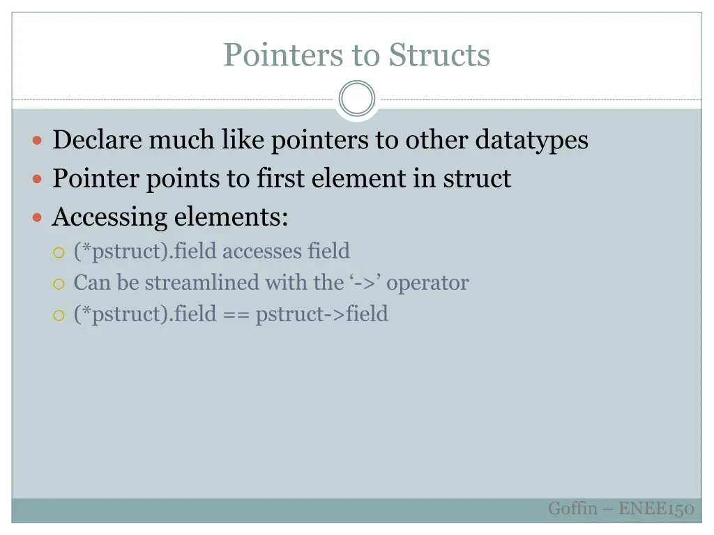 pointers to structs