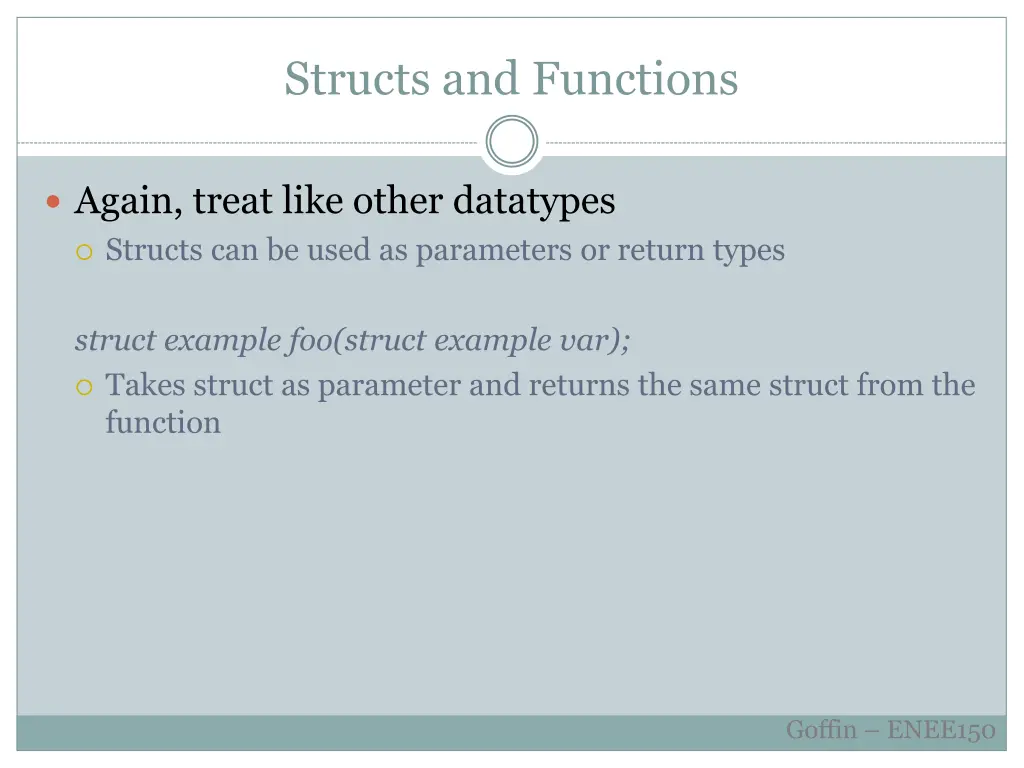 structs and functions