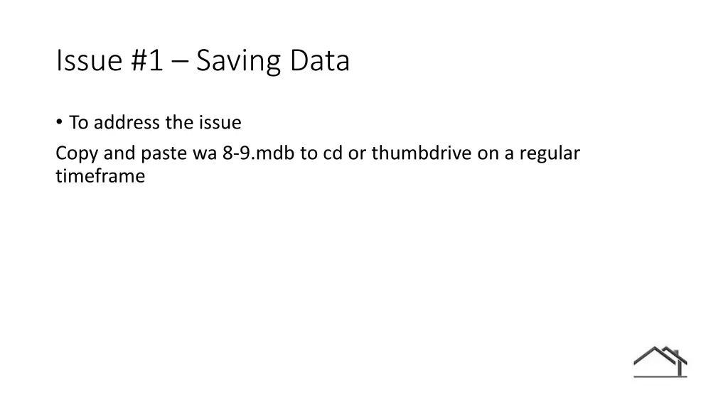 issue 1 saving data 1