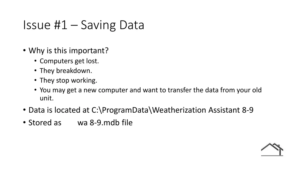 issue 1 saving data