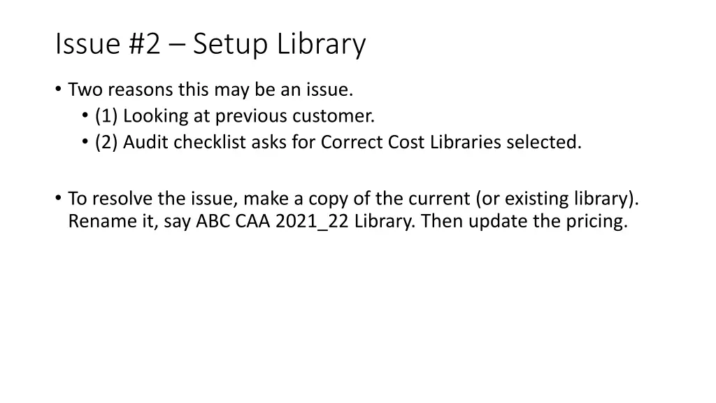 issue 2 setup library 1