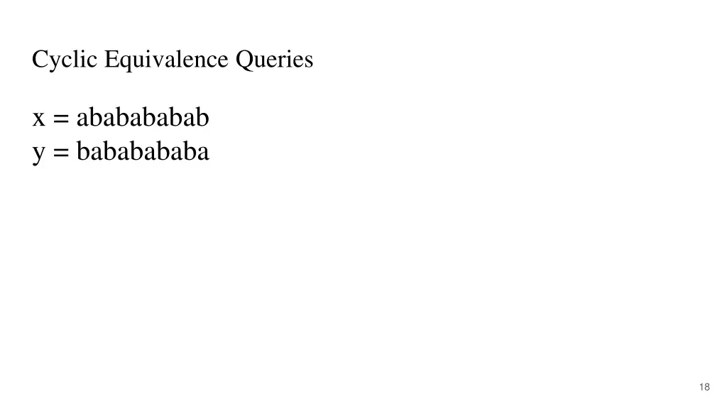 cyclic equivalence queries 1
