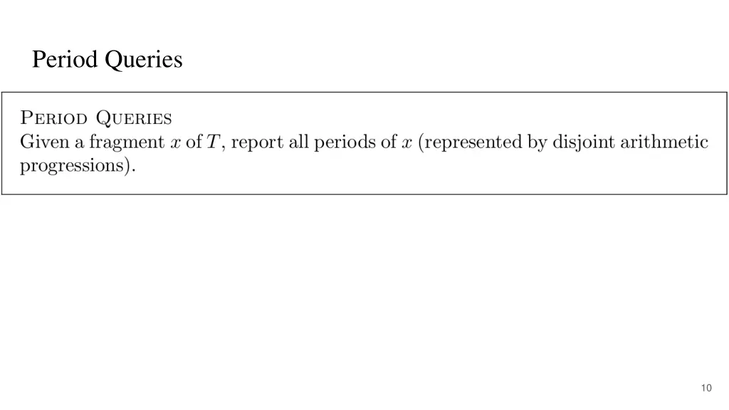 period queries