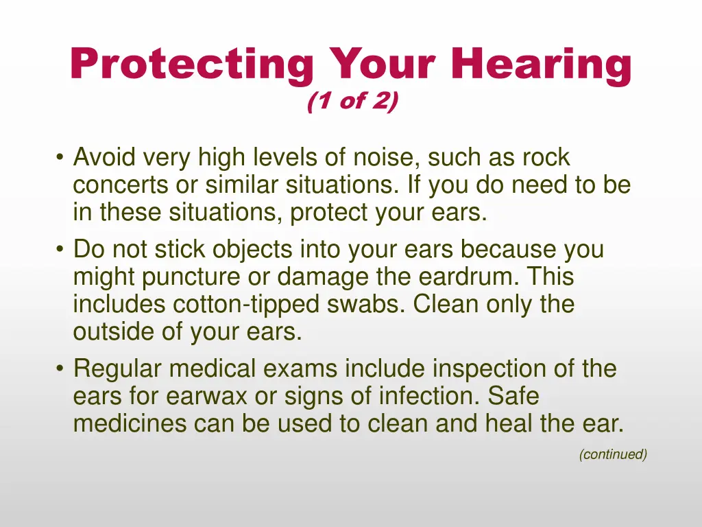 protecting your hearing 1 of 2