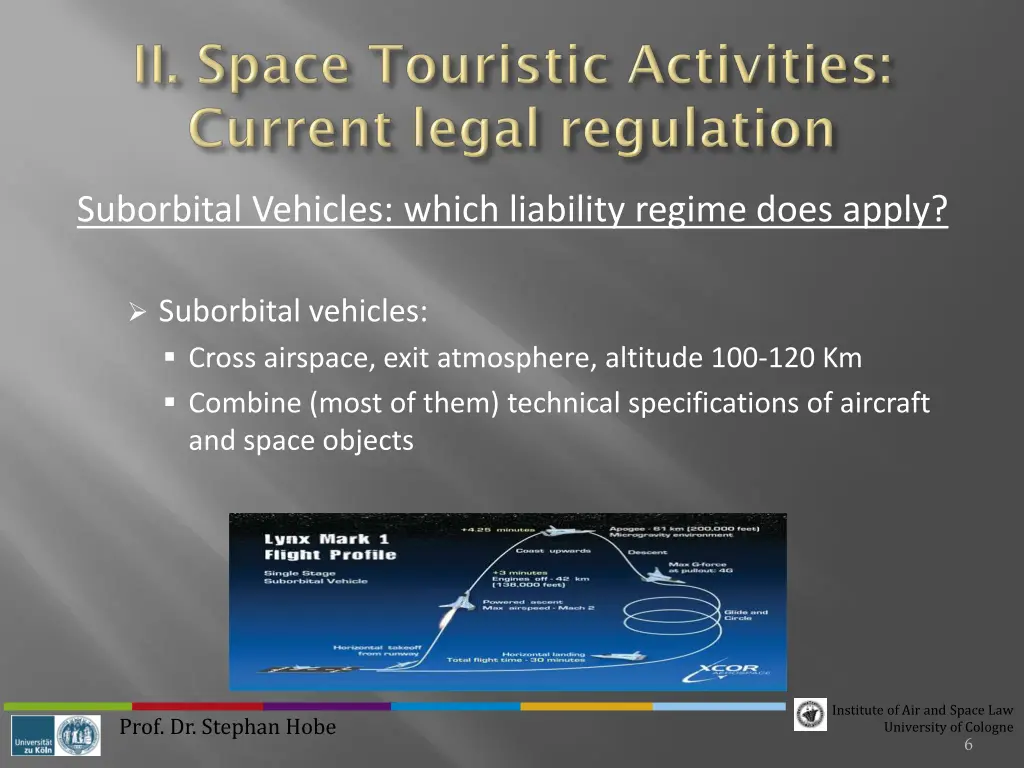 suborbital vehicles which liability regime does 1