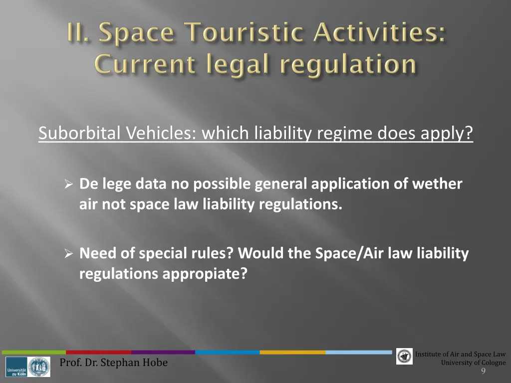 suborbital vehicles which liability regime does 4