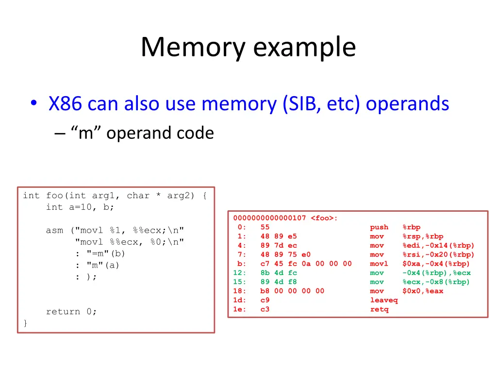 memory example