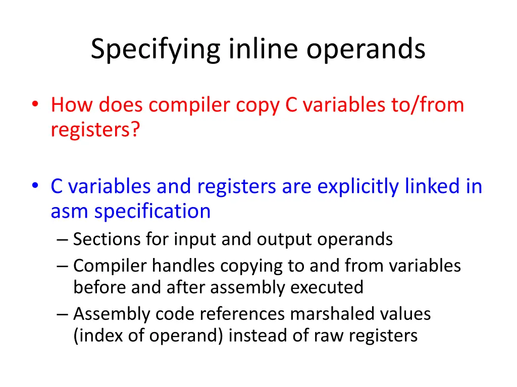 specifying inline operands