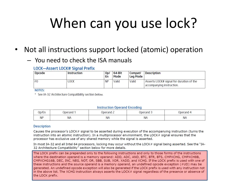 when can you use lock