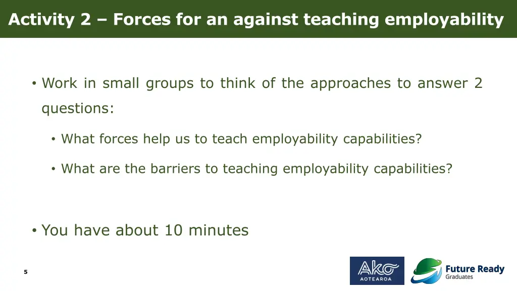 activity 2 forces for an against teaching