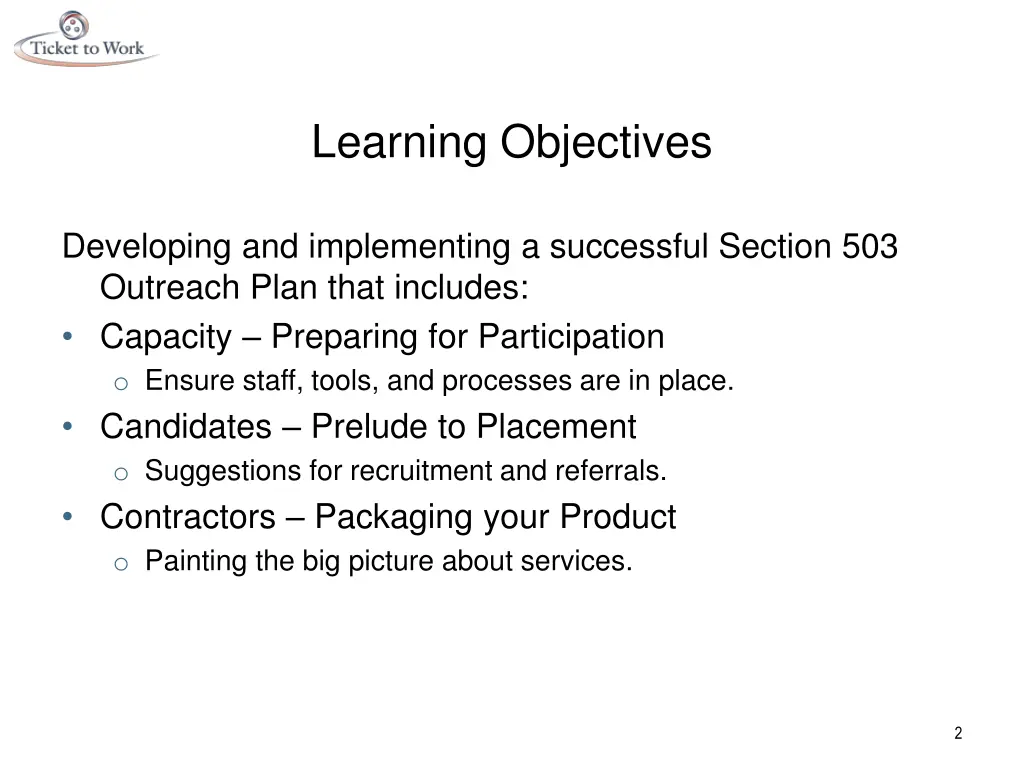 learning objectives