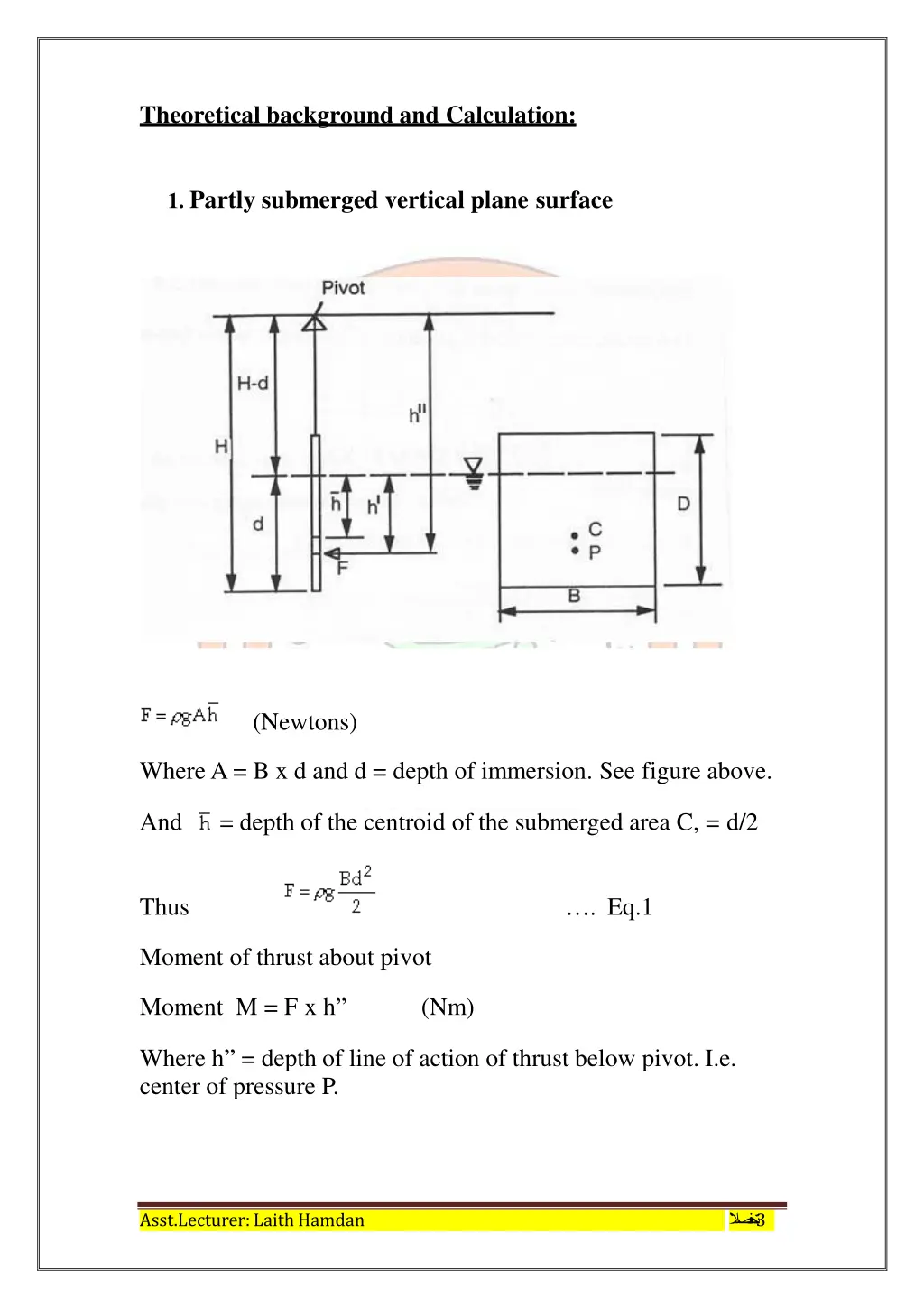 theoretical background and calculation