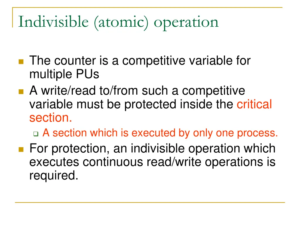 indivisible atomic operation