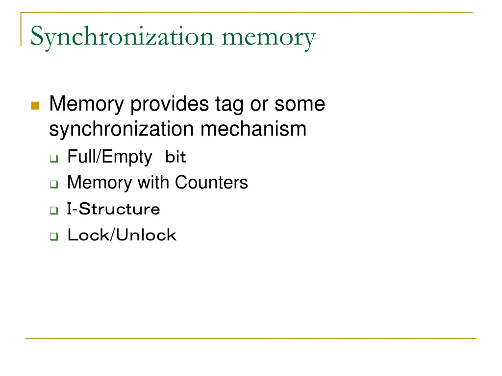 synchronization memory