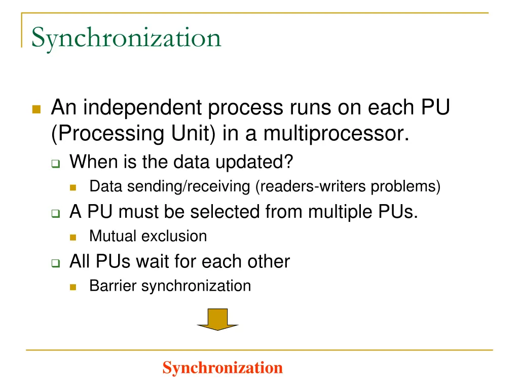synchronization