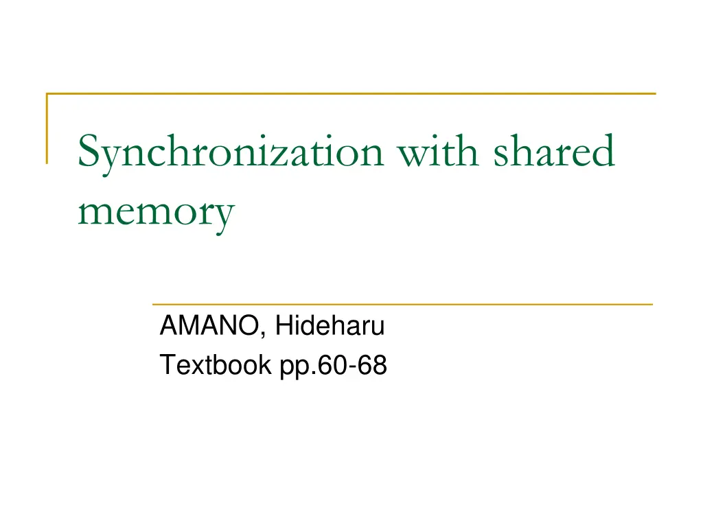 synchronization with shared memory
