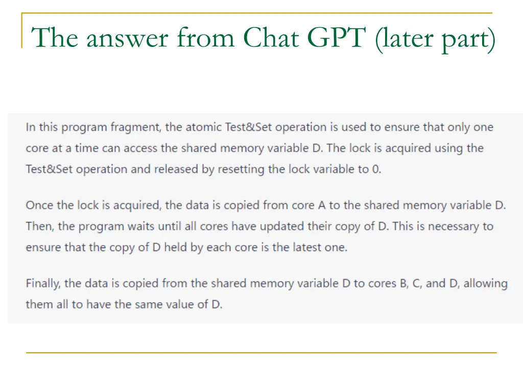 the answer from chat gpt later part