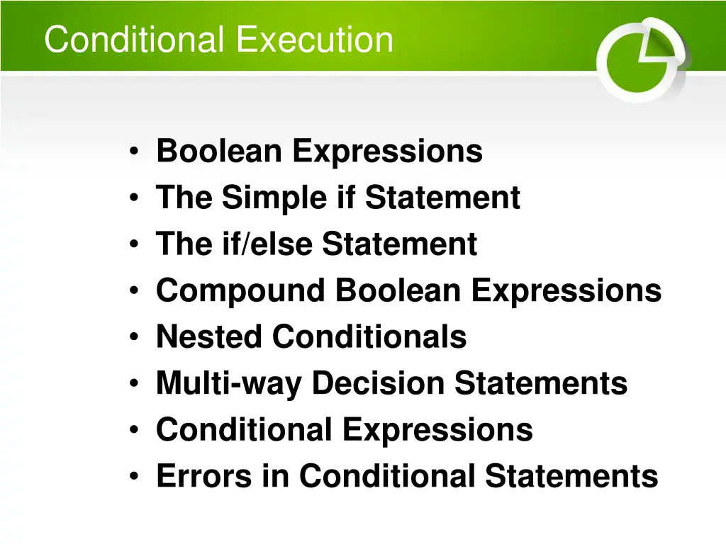conditional execution