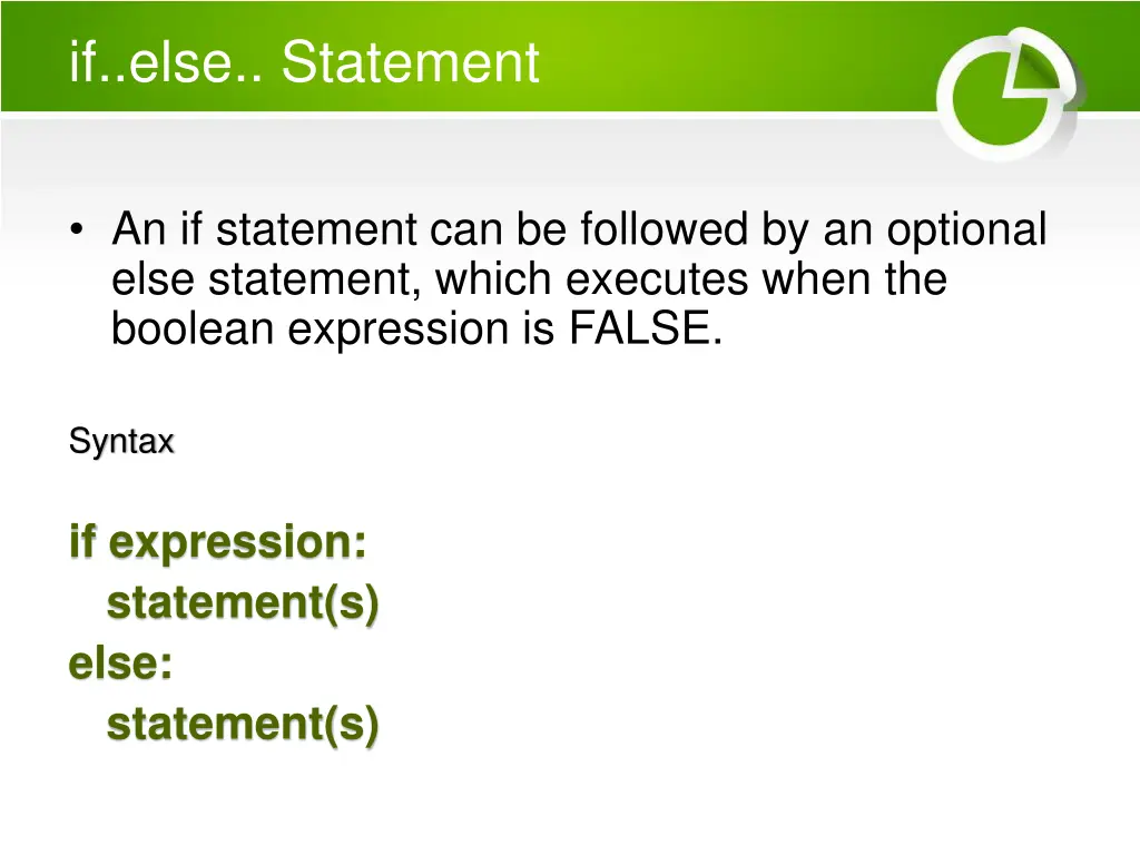 if else statement